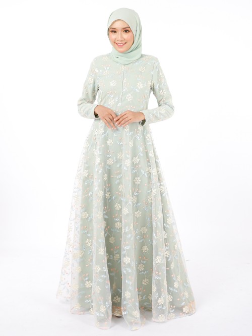 AAIRA DRESS - DUSTY GREEN