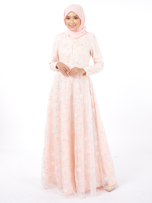 AAIRA DRESS - SOFT PEACH