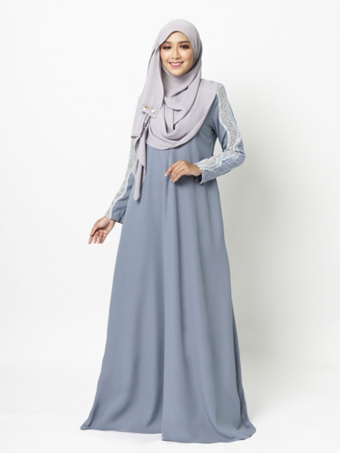 ADERINNA JUBAH - GREYISH BLUE