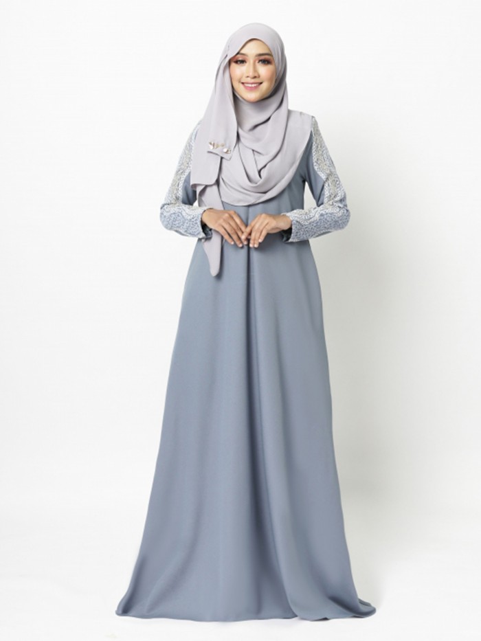 ADERINNA JUBAH - GREYISH BLUE