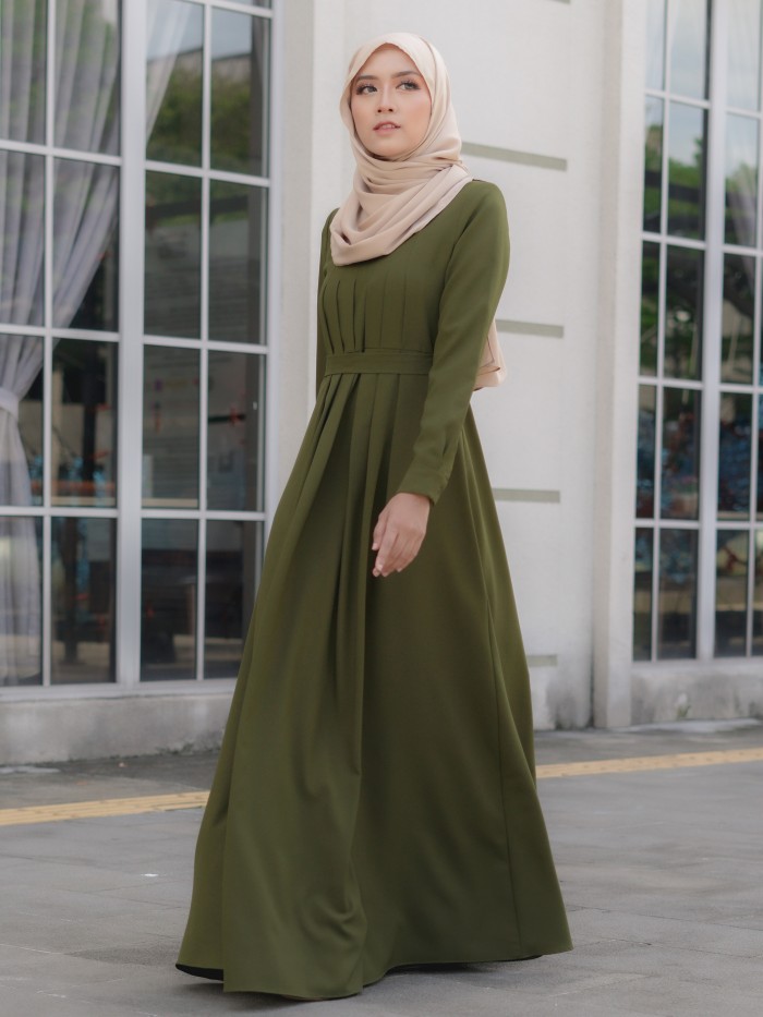 DAHLIA DRESS - DARK OLIVE