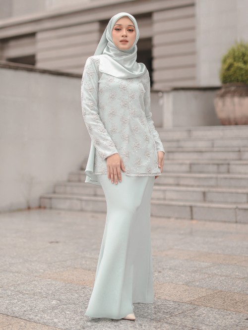 DELINA KURUNG -  BLUE MINT  GRAY