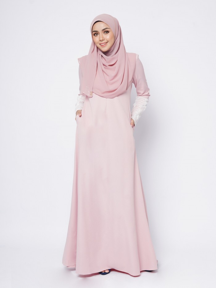 ESRINNA  JUBAH - DUSTY PINK