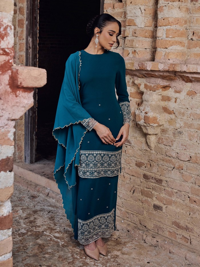 EMBUN KURUNG - DARK TEAL BLUE