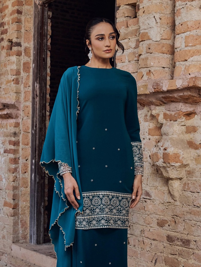 EMBUN KURUNG - DARK TEAL BLUE