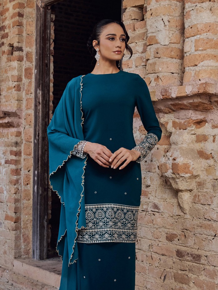 EMBUN KURUNG - DARK TEAL BLUE