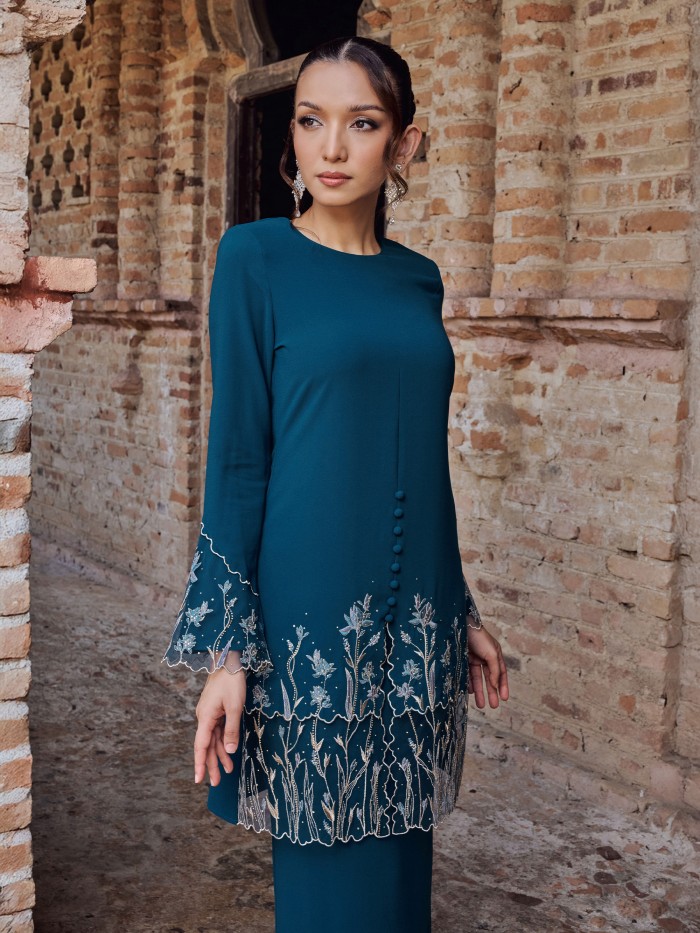WARDANI KURUNG - DARK TEAL BLUE