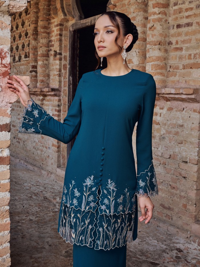 WARDANI KURUNG - DARK TEAL BLUE