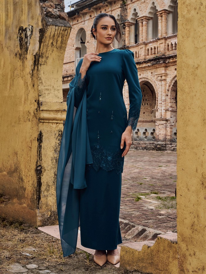 CHALIA KURUNG - DARK TEAL BLUE