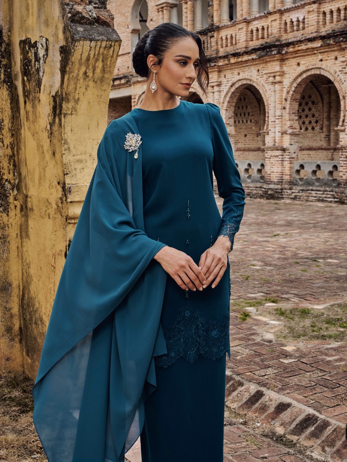 CHALIA KURUNG - DARK TEAL BLUE