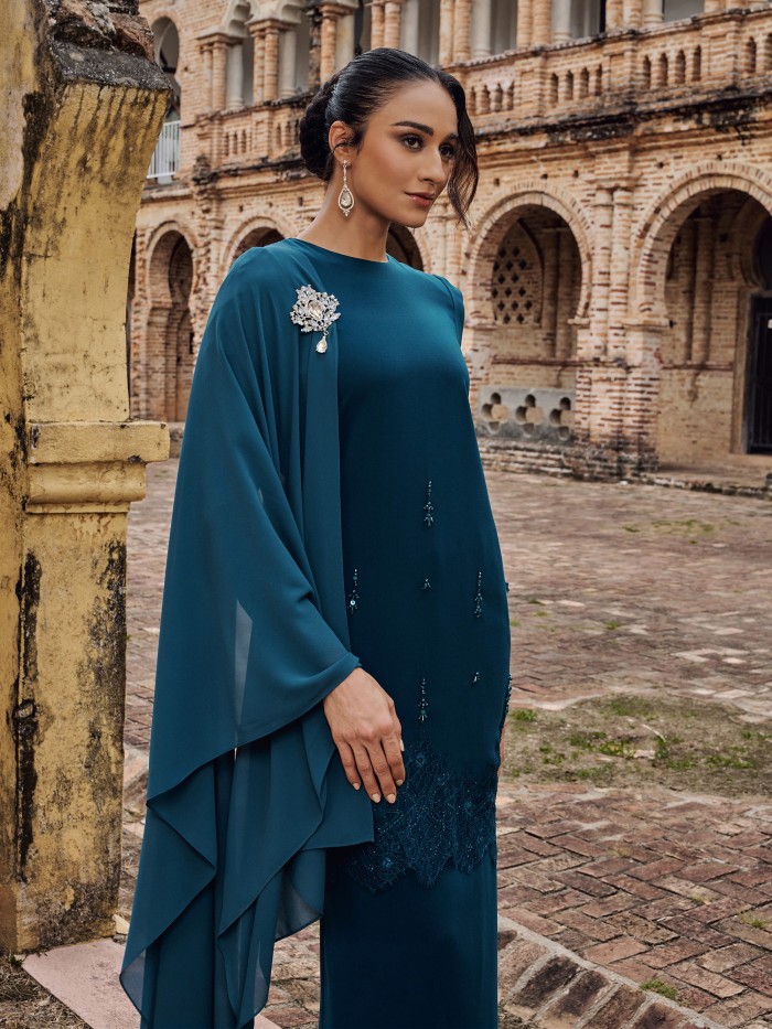 CHALIA KURUNG - DARK TEAL BLUE