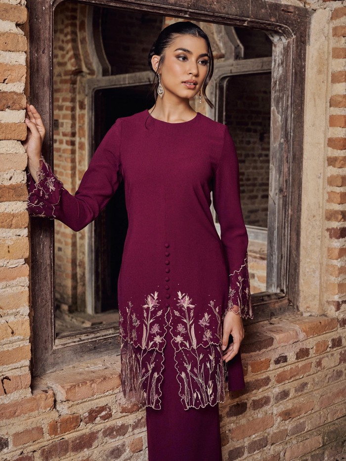 WARDANI KURUNG - BURGUNDY