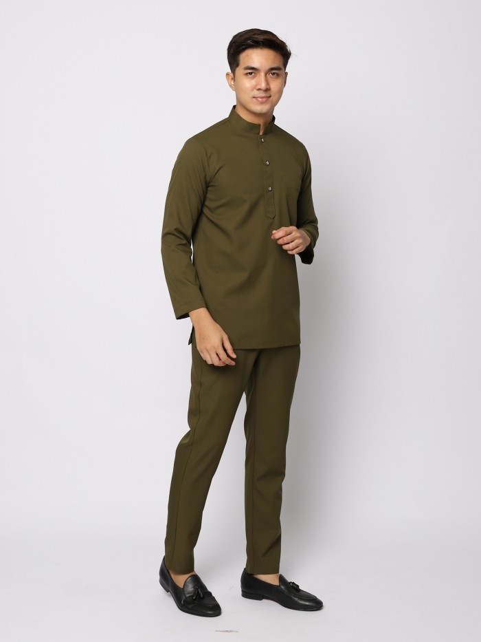 BAJU MELAYU JZ - DARK OLIVE