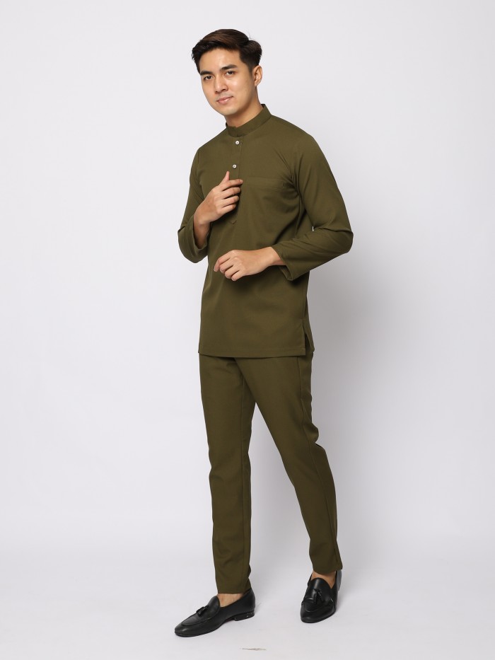 BAJU MELAYU JZ - DARK OLIVE