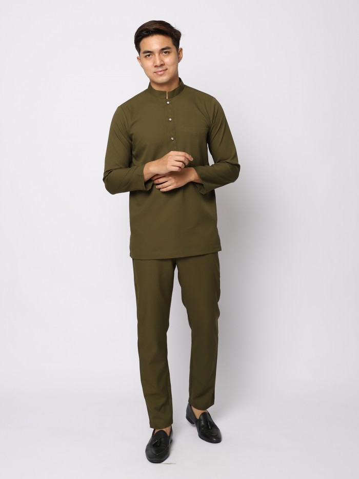 BAJU MELAYU JZ - DARK OLIVE