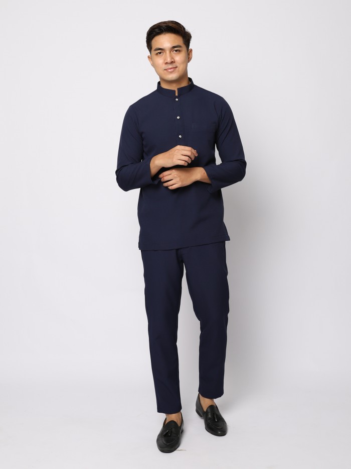 BAJU MELAYU JZ - NAVY BLUE