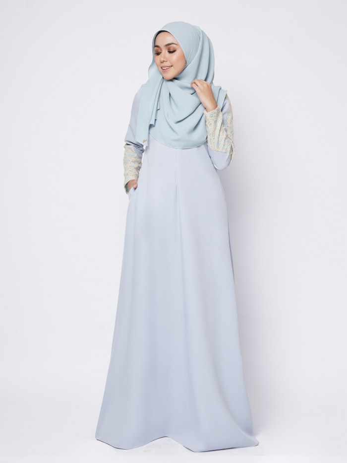 MIRAA JUBAH - SILVER GREY