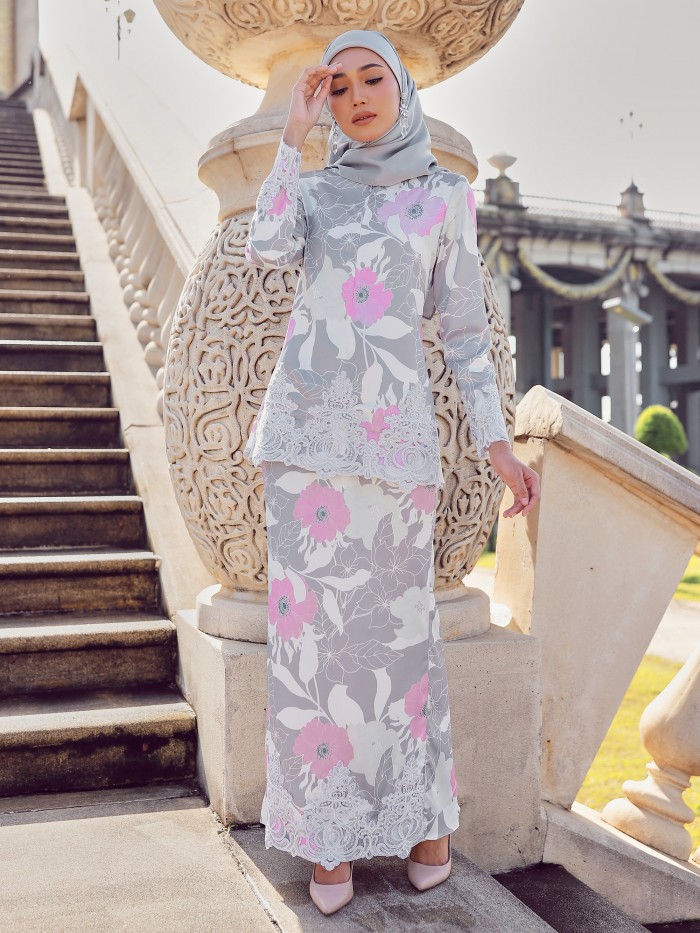 ARABELLE KURUNG - GREY PINK