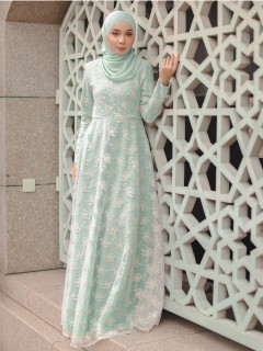 DELINA DRESS - DUSTY GREEN