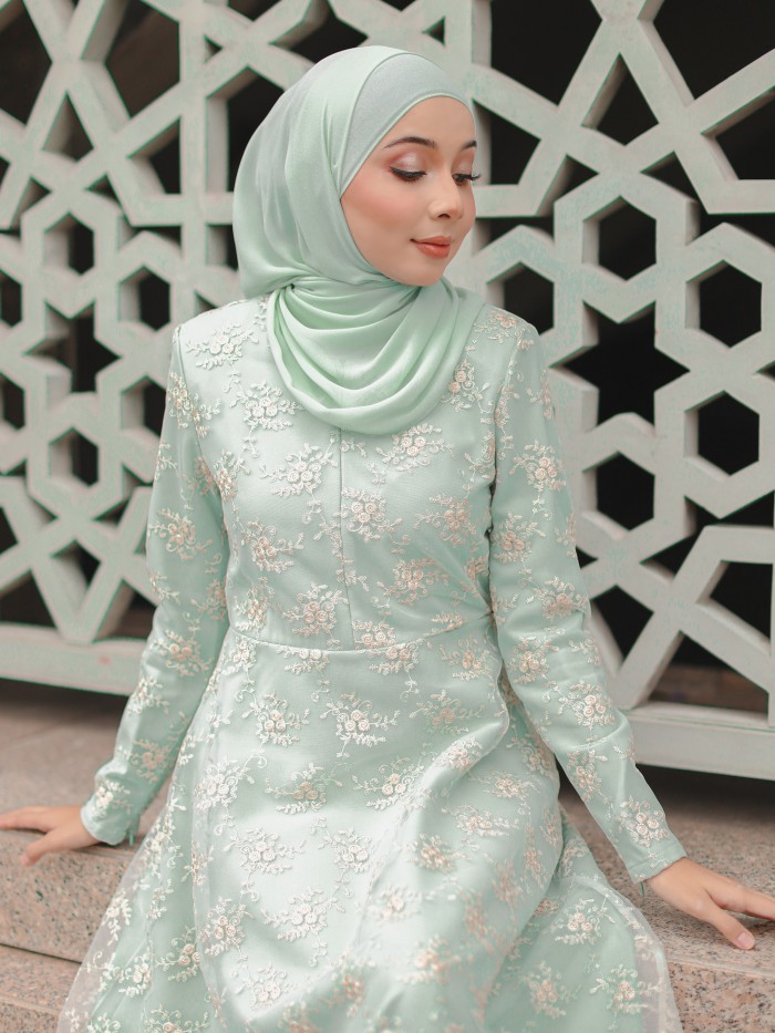 DELINA DRESS - DUSTY GREEN