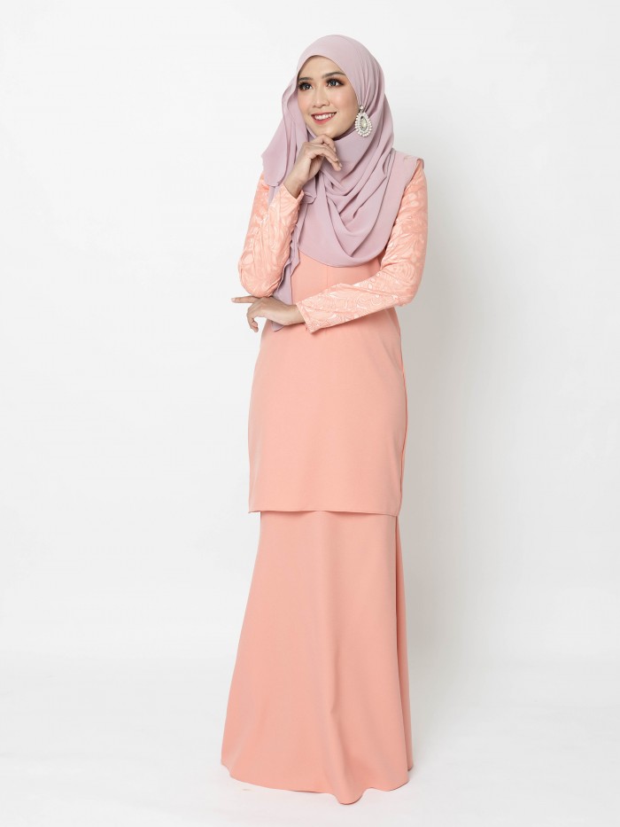 ERIMAAN KURUNG - ORANGE PEACH